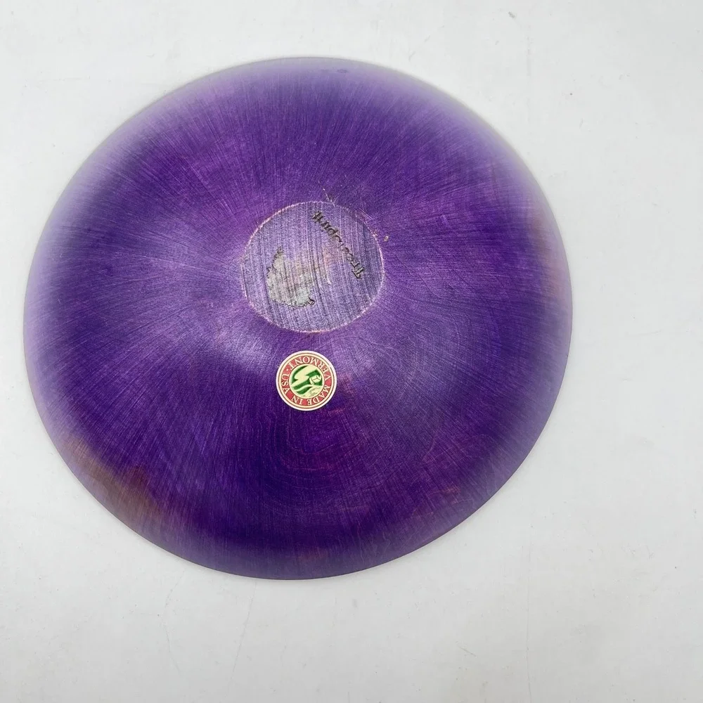 Tree Spirit Wood Serving Bowls Set of 3 Purple‎ and Yellow Dyed Wooden Decor